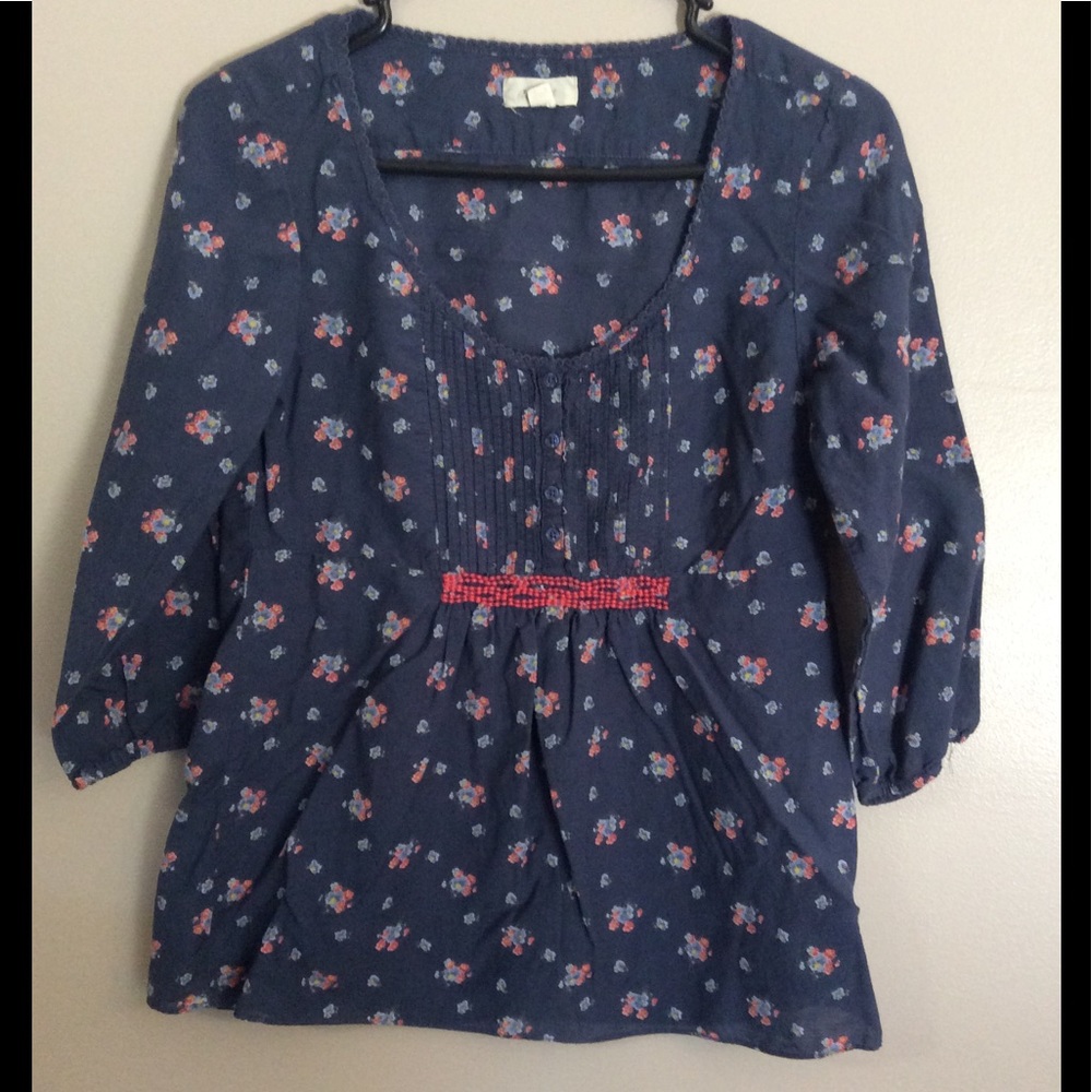 Aerie Peasant Floral Blouse XS